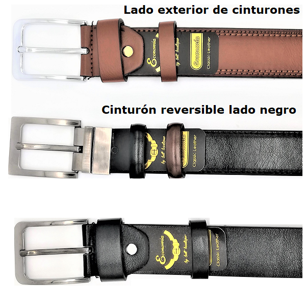 Cinturón de cuero café de 1 lado