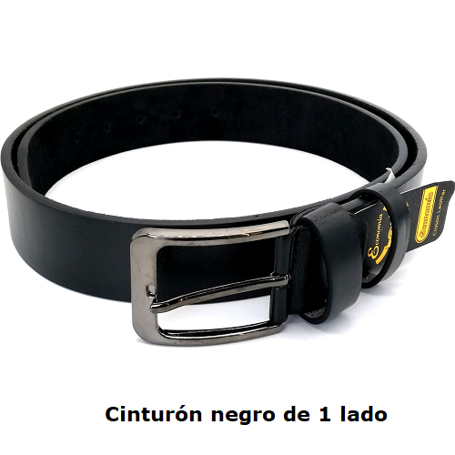 Cinturón de cuero negro de 1 lado