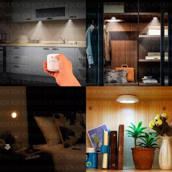 Set de tres luces led con control remoto