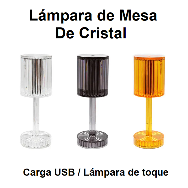 Lámpara de mesa de cristal
