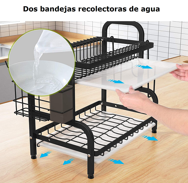 Escurridodr de vajilla de 2 pisos