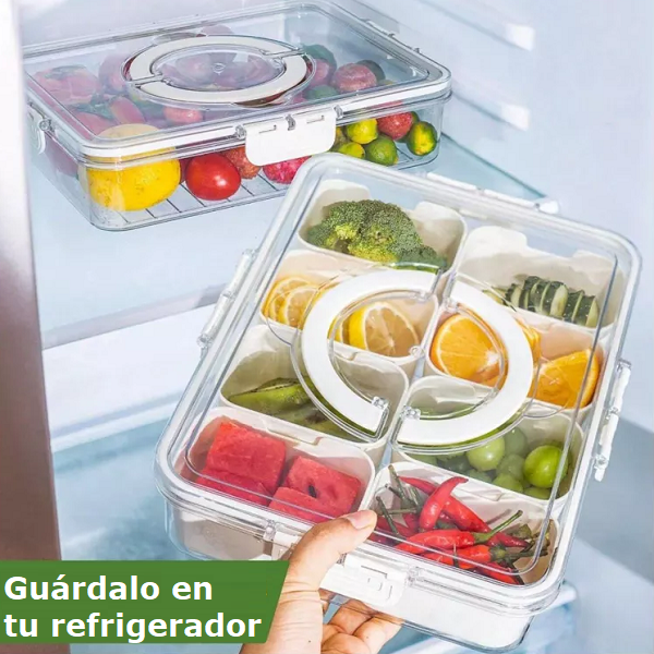 Bandeja Organizadora con 8 Recipientes y Tapa