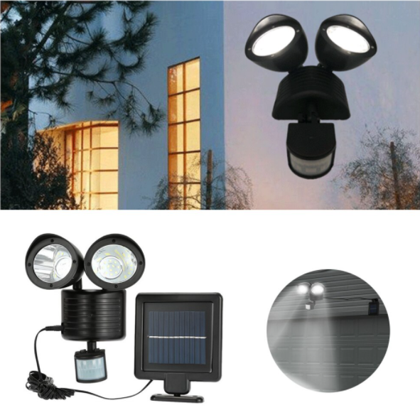 Lámpara solar doble de seguridad