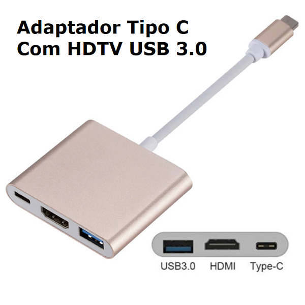 Adaptador tipo c 3 en 1