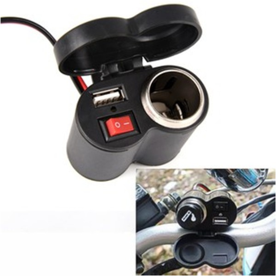 Cargador de motos usb y encendedor de cigarrillos