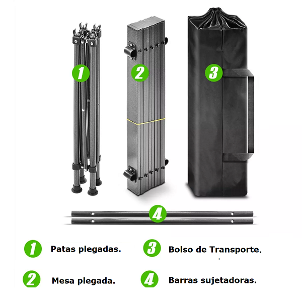 Mesa Plegable Cuadrada de Camping