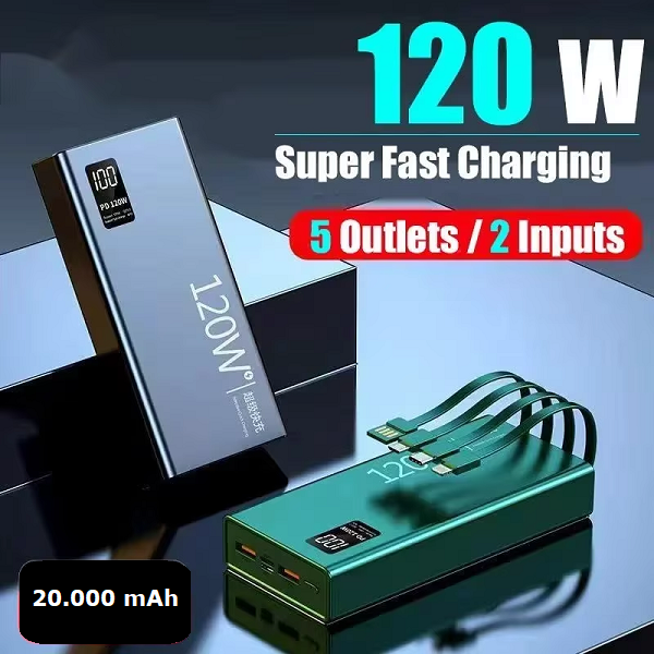 Cargador Rápido de Celular 20.000mAh 120w