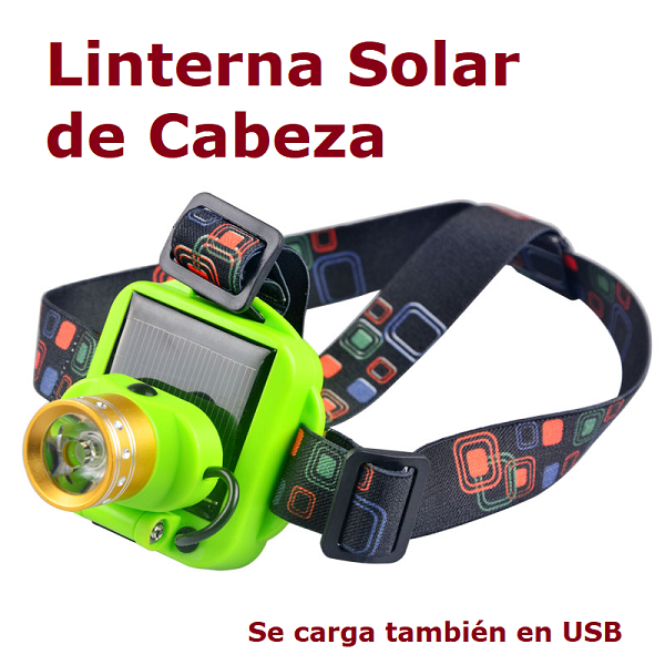 linterna solar de cabeza