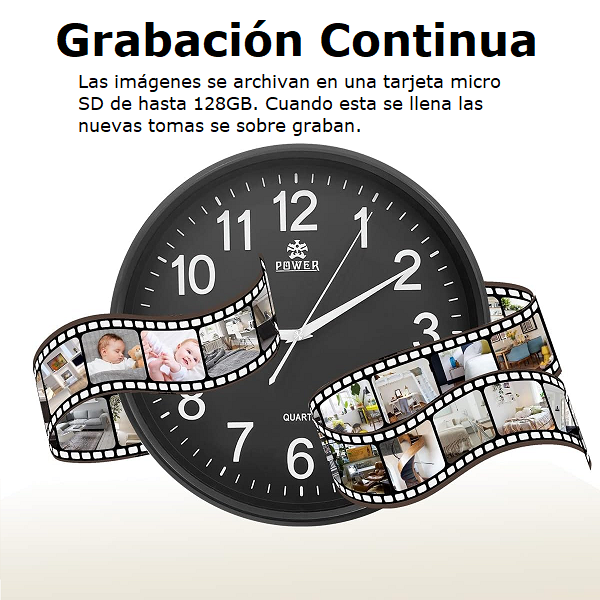 Reloj de Pared con Cámara Espía Wifi