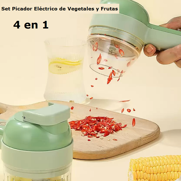 Set Picador Eléctrico de Vegetales y Frutas
