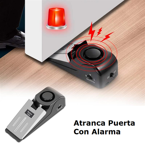 Atranca puerta con alarma