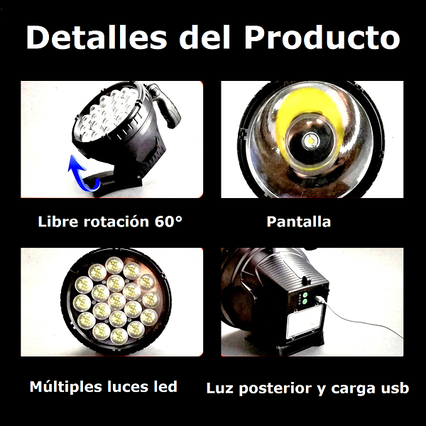 Linterna Ultra Fuerte de 300w W866A