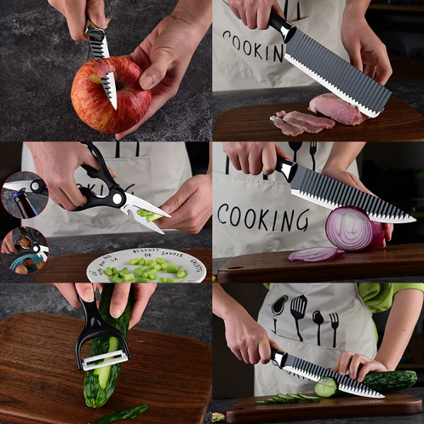 Juego de cuchillos afilados