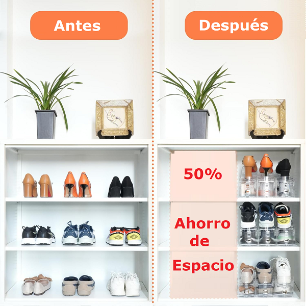 Kit de 6 Soportes Apiladores de Zapatos