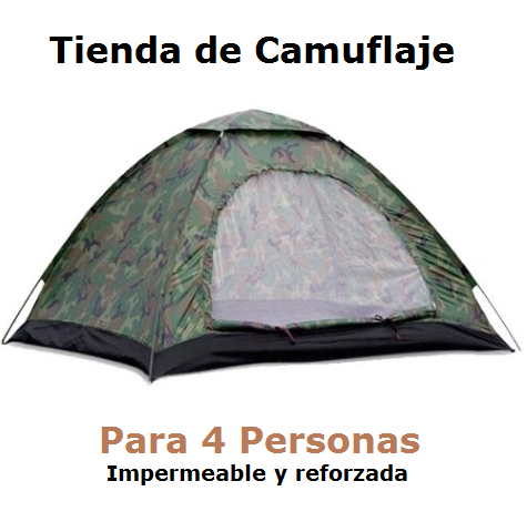 Tienda de camuflaje para 4 personas