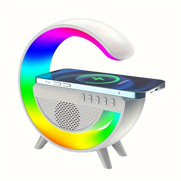 Lámpara G, Parlante y Cargador Inalámbrico.