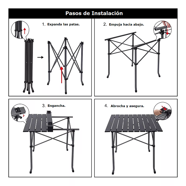 Mesa Plegable Cuadrada de Camping