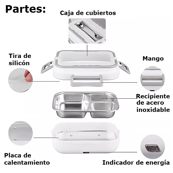 Lonchera Eléctrica con Plato de Acero Inoxidable