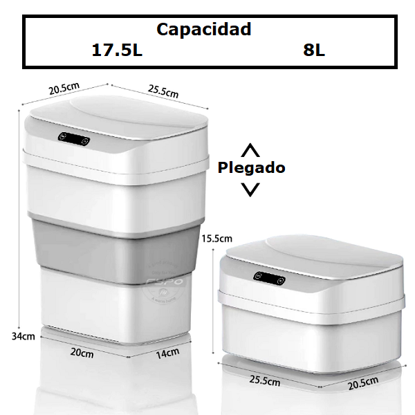 Cesto de basura plegable inteligente