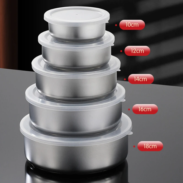Set de 5 contenedores de acero inoxidable