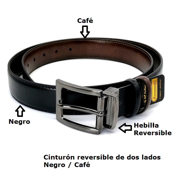 Cinturón de cuero café de 1 lado