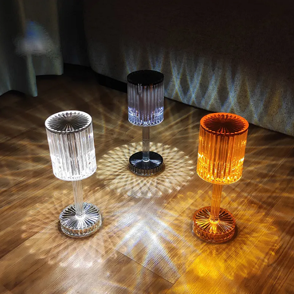 Lámpara de mesa de cristal