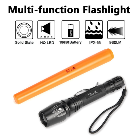 Linterna ultra poderosa con cono reflectivo