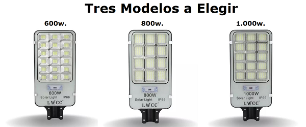 Lámparas Solares IP66 de 600, 800, 1.000w.