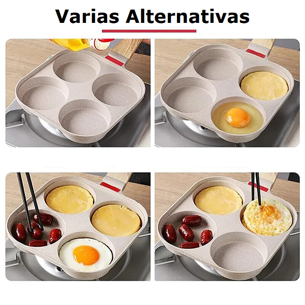 Sartén antiadherente de 4 compartimentos