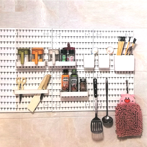 Panel de Pared Adhesivo para Colgar Accesorios y Estantes