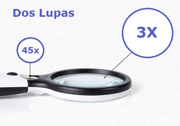 Lupa con luz 3X 45X