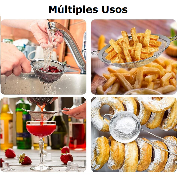 Set de 3 Coladores de Acero Inoxidable