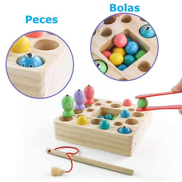 Juego de Madera de Pesca con Cañitas Magnéticas