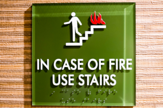 In Case Of Fire Use Stairs 