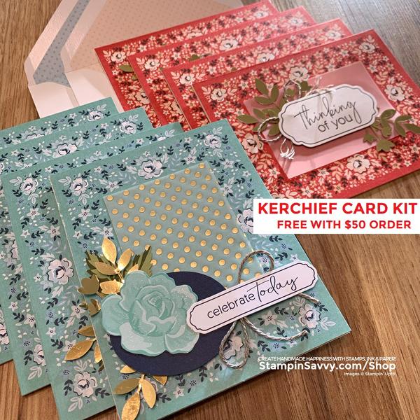 Kerchief Card Kit free with $50 purchase StampinSavvy.com/Shop