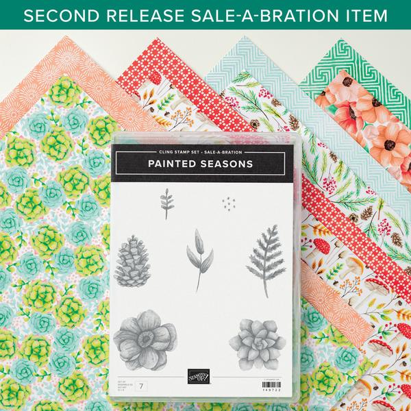 painted season cling stamp and designer paper bundle free with $100 product purchase from stampin savvy