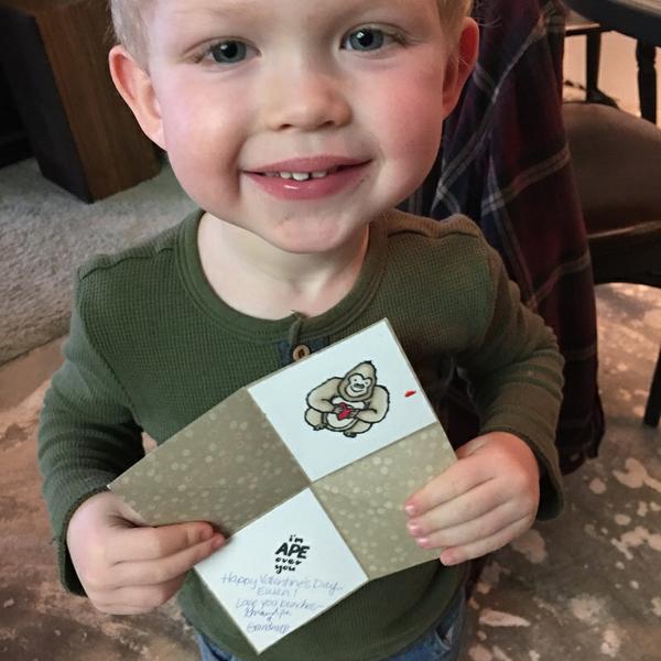 fun fold valentine card using hey love stamps