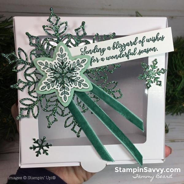 peek-a-boo box with snowfall thinlits