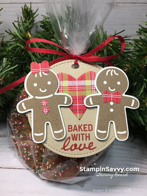 ginger spice cookies with handmade gift tag
