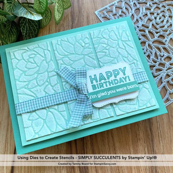 Simply Succulents Card Idea- Stenciling with Embossing Paste
