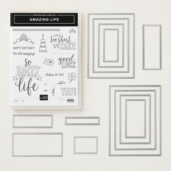 amazing life photopolymer stamp and stitched rectangles framelits die bundle by stampin up