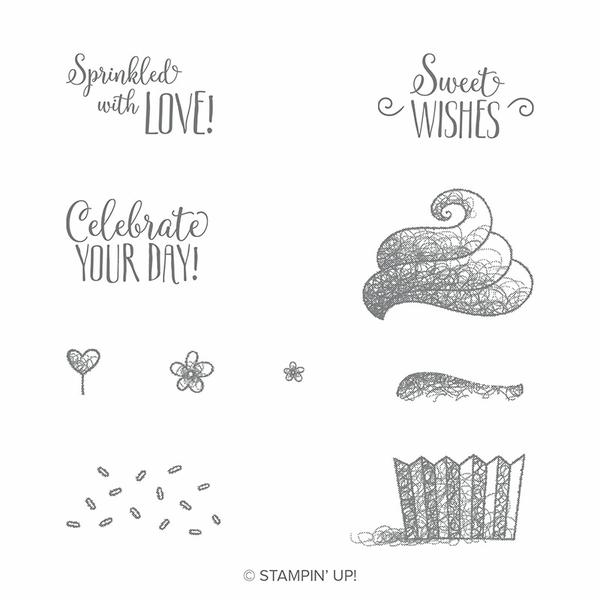 hello cupcake 10-piece photopolymer stamp