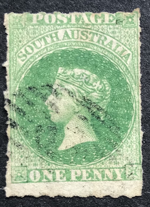 1858-70 1d Green - Roulette