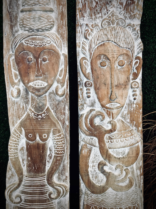 Philippine tribal art on wood
