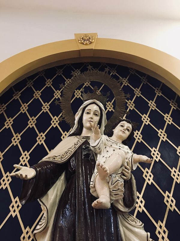Mother Mary and Baby Jesus statue at Jaro Cathedral