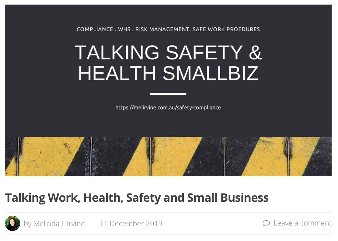 Talking safety and health small business
