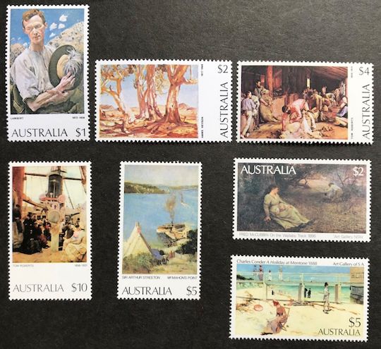 Australian paintings on stamps