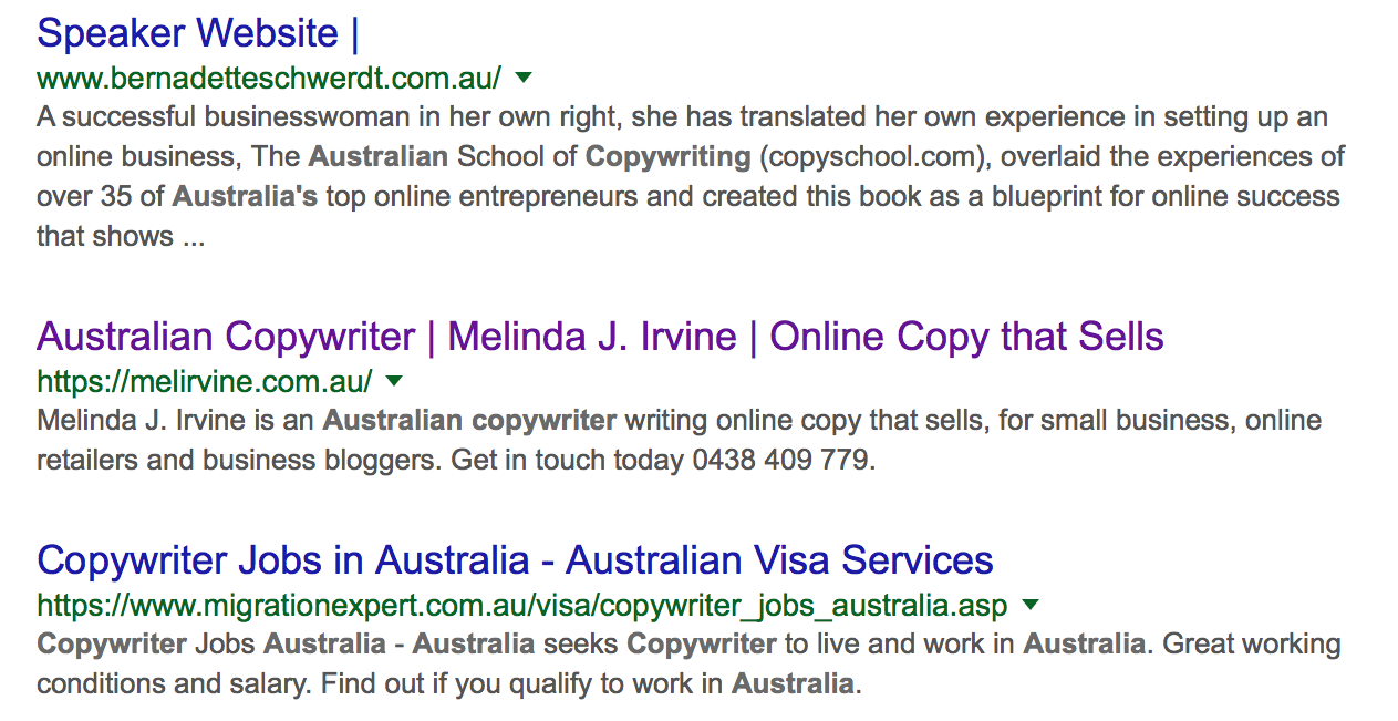 Australian Copywriter Melinda J. Irvine