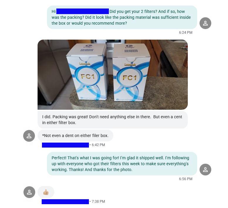 Filter Testimonial Screenshot