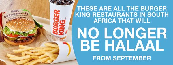 Burger King no longer Halall